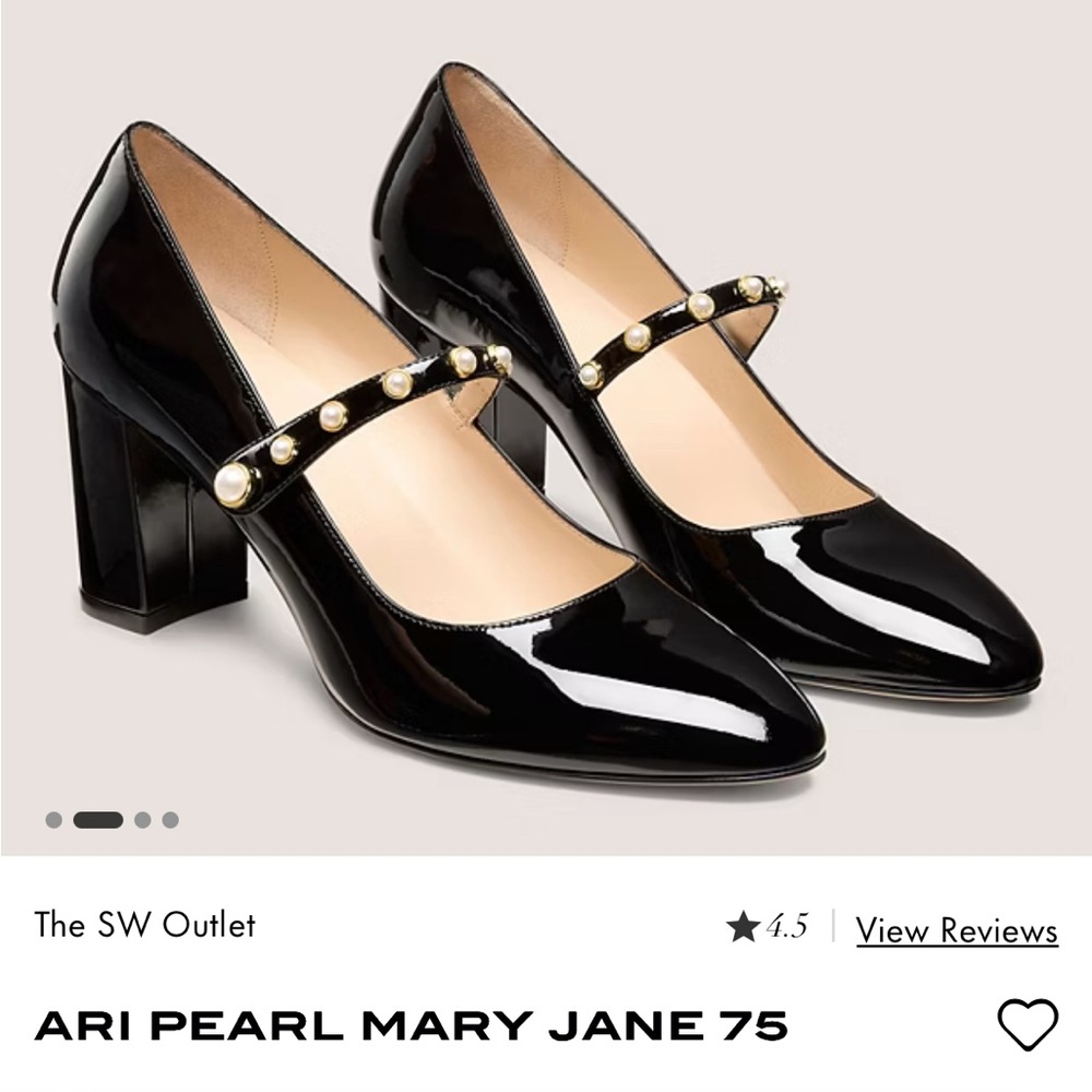 Stuart Weitzman Black Patent Leather Mary Jane Heels